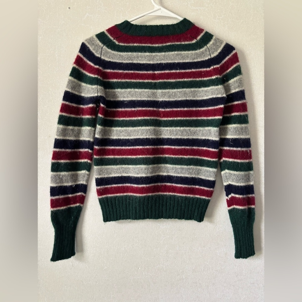 VINTAGE |Striped Green and Red Women's Sweater | Size XS - Picture 5 of 7